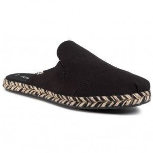 Toms Black Nova Espadrille Mule Slip On Size 8.5